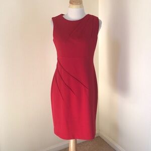 CALVIN KLEIN Size 8 red sheath dress